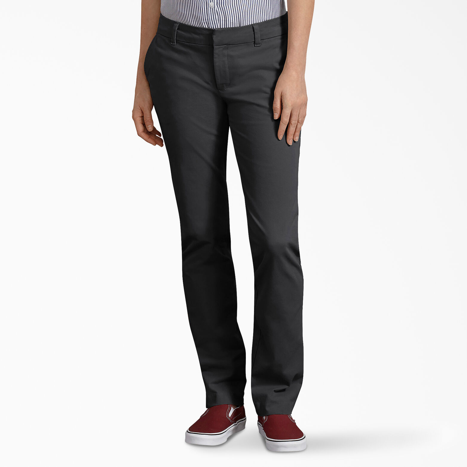 Dickies Womens Juniors Plus Size Stretch Straight Leg Pant